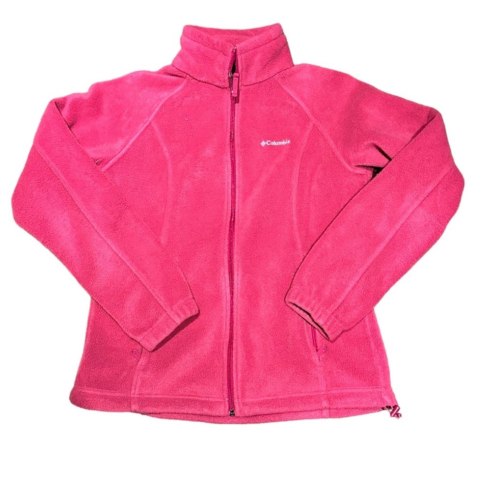 Columbia Ladies size Medium, hot pink full zip fleece jacket